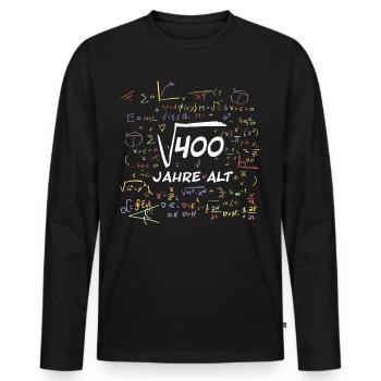 Mathe - Geburtstag - 20 Jahre - Männer Premium Bio Langarmshirt - Schwarz - Vorne - Nico (187cm)