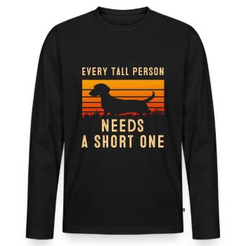 Dachshund Geschenk Dixie Wiener Doxie Dackel - Männer Premium Bio Langarmshirt - Schwarz - Vorne - Nico (187cm)
