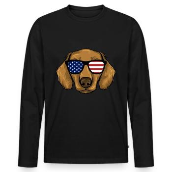 Dachshund Geschenk Dixie Wiener Doxie Dackel - Männer Premium Bio Langarmshirt - Schwarz - Vorne - Nico (187cm)