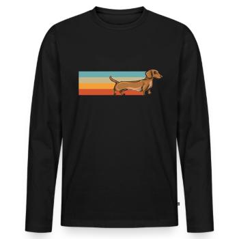 Dachshund Geschenk Dixie Wiener Doxie Dackel - Männer Premium Bio Langarmshirt - Schwarz - Vorne - Nico (187cm)
