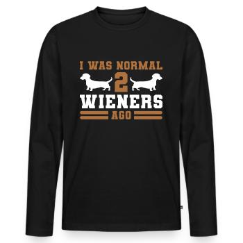 Dachshund Geschenk Dixie Wiener Doxie Dackel - Männer Premium Bio Langarmshirt - Schwarz - Vorne - Nico (187cm)