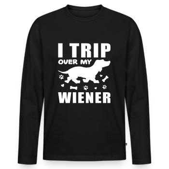 Dachshund Gift Dixie Viennese Doxie Dachshund - Men's Premium Organic Long Sleeve Shirt - black - Front - Nico (187cm)
