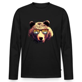 Banjo - Men's Premium Organic Long Sleeve Shirt - black - Front - Nico (187cm)