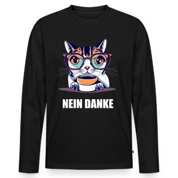 Nein Danke - Männer Premium Bio Langarmshirt - Schwarz - Vorne - Nico (187cm)