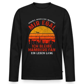 Hamburg Hanseatic City North German Low German - Men's Premium Organic Long Sleeve Shirt - black - Front - Nico (187cm)
