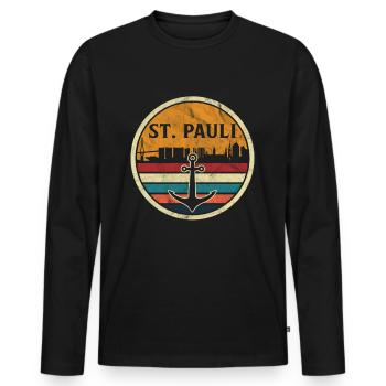 Hamburg Hanseatic City North German Low German - Men's Premium Organic Long Sleeve Shirt - black - Front - Nico (187cm)