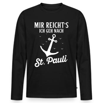 Hamburg Hanseatic City North German Low German - Men's Premium Organic Long Sleeve Shirt - black - Front - Nico (187cm)