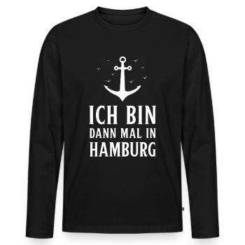 Hamburg Hanseatic City North German Low German - Men's Premium Organic Long Sleeve Shirt - black - Front - Nico (187cm)