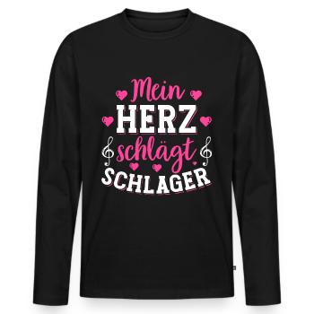 Schlager Tshirt Women's Schlager Party Costume Party - Men's Premium Organic Long Sleeve Shirt - black - Front - Nico (187cm)