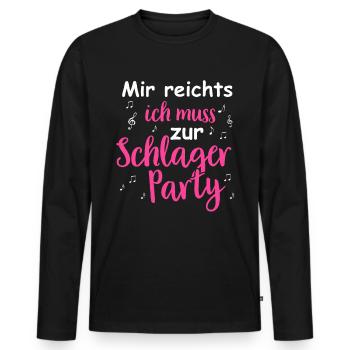 Schlager Tshirt Damen Schlagerparty Kostüm Party - Männer Premium Bio Langarmshirt - Schwarz - Vorne - Nico (187cm)