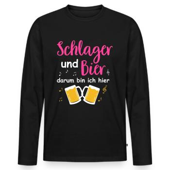 Schlager Tshirt Women's Schlager Party Costume Party - Men's Premium Organic Long Sleeve Shirt - black - Front - Nico (187cm)
