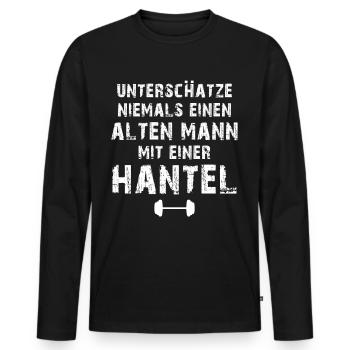 T-shirt de gymnastique drôle de remise en forme Gym d’entraînement - T-shirt manches longues Premium bio Homme - noir - Devant - Nico (187cm)