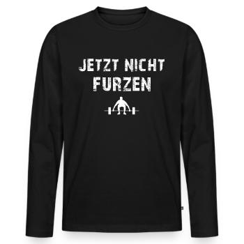T-shirt de gymnastique drôle de remise en forme Gym d’entraînement - T-shirt manches longues Premium bio Homme - noir - Devant - Nico (187cm)