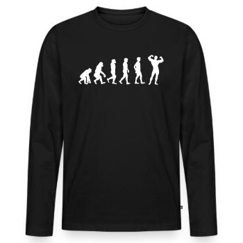 Gym Tshirt Lustig Fitness Workout Fitnessstudio - Männer Premium Bio Langarmshirt - Schwarz - Vorne - Nico (187cm)