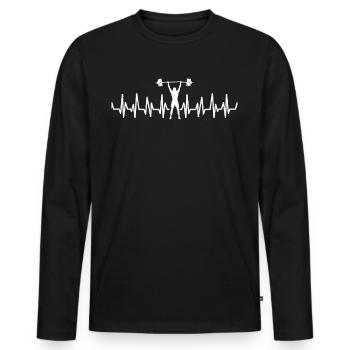 T-shirt de gymnastique drôle de remise en forme Gym d’entraînement - T-shirt manches longues Premium bio Homme - noir - Devant - Nico (187cm)