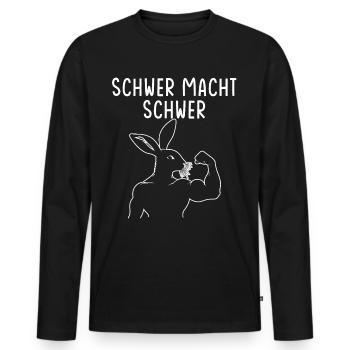 T-shirt de gymnastique drôle de remise en forme Gym d’entraînement - T-shirt manches longues Premium bio Homme - noir - Devant - Nico (187cm)