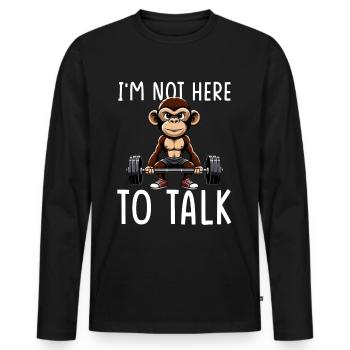 Gym Tshirt Lustig Fitness Workout Fitnessstudio - Männer Premium Bio Langarmshirt - Schwarz - Vorne - Nico (187cm)