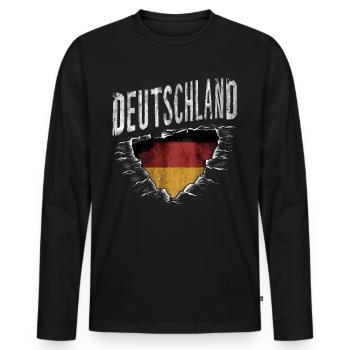 Germany German German GER Almanya Alemania - Men's Premium Organic Long Sleeve Shirt - black - Front - Nico (187cm)