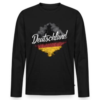 Germany German German GER Almanya Alemania - Men's Premium Organic Long Sleeve Shirt - black - Front - Nico (187cm)