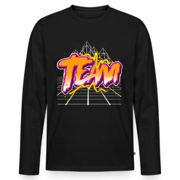 Team - Männer Premium Bio Langarmshirt - Schwarz - Vorne - Nico (187cm)