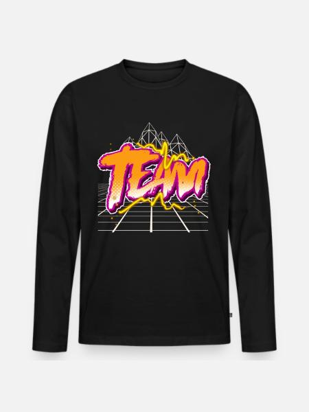 Team - Männer Premium Bio Langarmshirt - Schwarz