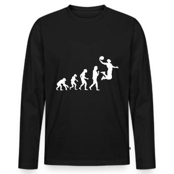 Basketball Tshirt B-Ball Dunking Rebound Spieler - Männer Premium Bio Langarmshirt - Schwarz - Vorne - Nico (187cm)