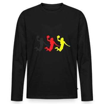 Basketball Tshirt B-Ball Dunking Rebound Spieler - Männer Premium Bio Langarmshirt - Schwarz - Vorne - Nico (187cm)