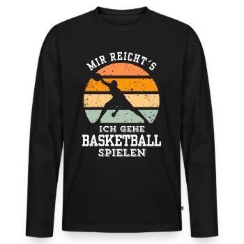Basketball Tshirt B-Ball Dunking Rebound Spieler - Männer Premium Bio Langarmshirt - Schwarz - Vorne - Nico (187cm)