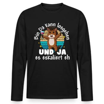 Lustige Tshirt Humor Feiern Sarkasmus Trinken JGA - Männer Premium Bio Langarmshirt - Schwarz - Vorne - Nico (187cm)