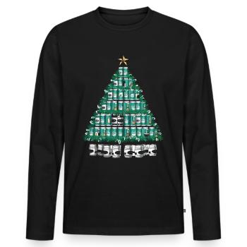 Bier Weihnachten Ugly Christmas Xmas Saufen Trinke - Männer Premium Bio Langarmshirt - Schwarz - Vorne - Nico (187cm)