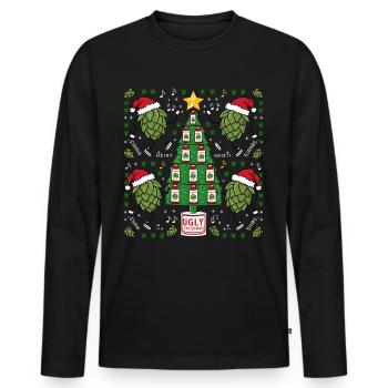 Bier Weihnachten Ugly Noël Noël Saufen Trinke - T-shirt manches longues Premium bio Homme - noir - Devant - Nico (187cm)