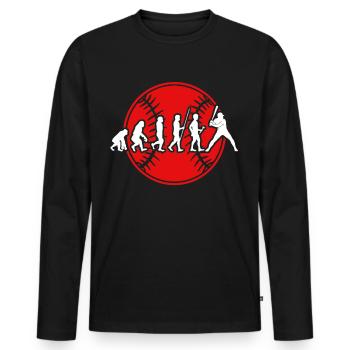 Baseball Sport Baseballspieler Pitcher Catcher USA - Männer Premium Bio Langarmshirt - Schwarz - Vorne - Nico (187cm)