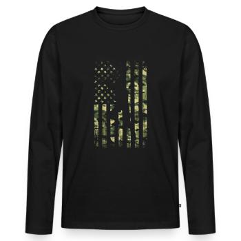Baseball Sport Baseballspieler Pitcher Catcher USA - Männer Premium Bio Langarmshirt - Schwarz - Vorne - Nico (187cm)