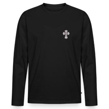 Jesus Christus Christlich Christentum Gott Bibel - Männer Premium Bio Langarmshirt - Schwarz - Vorne - Nico (187cm)