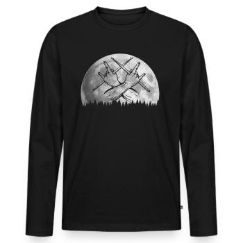 Drums Drums Drumstick Drummer Music Band Rock - Men's Premium Organic Long Sleeve Shirt - black - Front - Nico (187cm)