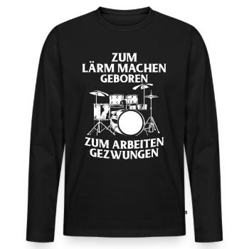 Drums Drums Drumstick Drummer Music Band Rock - Men's Premium Organic Long Sleeve Shirt - black - Front - Nico (187cm)
