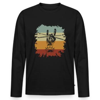 Drums Drums Drumstick Drummer Music Band Rock - Men's Premium Organic Long Sleeve Shirt - black - Front - Nico (187cm)