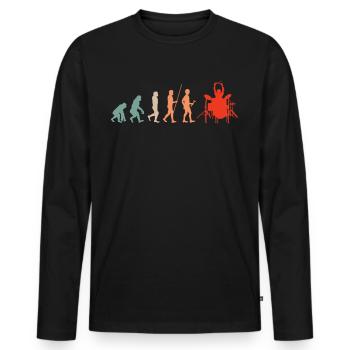 Drums Drums Drumstick Drummer Music Band Rock - Men's Premium Organic Long Sleeve Shirt - black - Front - Nico (187cm)