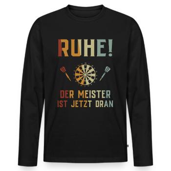 Cadeau de fléchettes Jeu de fléchettes Bullseye - T-shirt manches longues Premium bio Homme - noir - Devant - Nico (187cm)