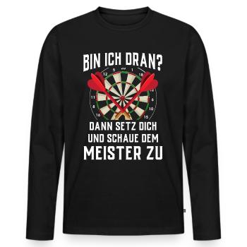 Dart Gift Dartboard Darts Player Bullseye - Men's Premium Organic Long Sleeve Shirt - black - Front - Nico (187cm)