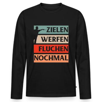 Dart Gift Dartboard Darts Player Bullseye - Men's Premium Organic Long Sleeve Shirt - black - Front - Nico (187cm)