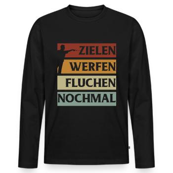 Dart Gift Dartboard Darts Player Bullseye - Men's Premium Organic Long Sleeve Shirt - black - Front - Nico (187cm)