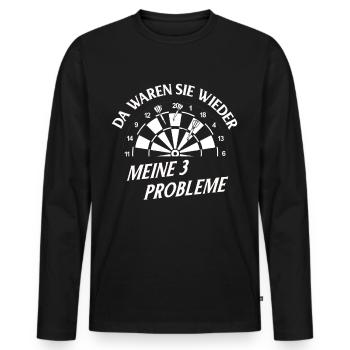 Dart Gift Dartboard Darts Player Bullseye - Men's Premium Organic Long Sleeve Shirt - black - Front - Nico (187cm)