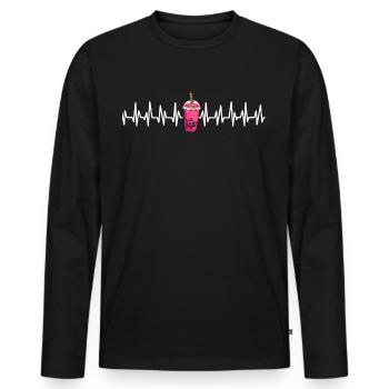 Bubble Tea Boba BubbleTea Kawaii Japan Tea Kpop - Men's Premium Organic Long Sleeve Shirt - black - Front - Nico (187cm)
