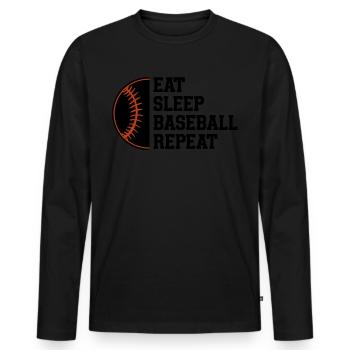 Baseball Sport Baseballspieler Pitcher Catcher USA - Männer Premium Bio Langarmshirt - Schwarz - Vorne - Nico (187cm)