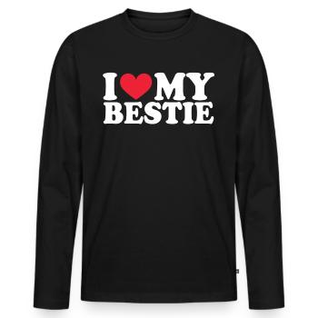 Girlfriend Girlfriend Relationship Couple Love Couple - Men's Premium Organic Long Sleeve Shirt - black - Front - Nico (187cm)