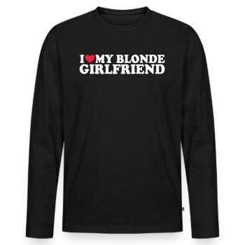 Girlfriend Girlfriend Relationship Couple Love Couple - Men's Premium Organic Long Sleeve Shirt - black - Front - Nico (187cm)