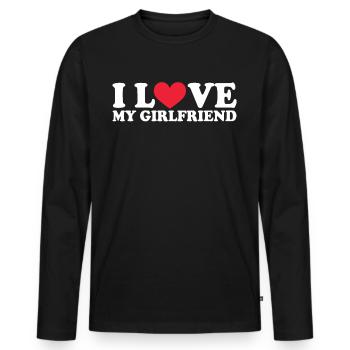 Girlfriend Girlfriend Relationship Couple Love Couple - Men's Premium Organic Long Sleeve Shirt - black - Front - Nico (187cm)