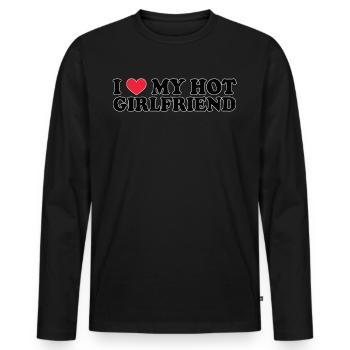 Girlfriend Girlfriend Relationship Couple Love Couple - Men's Premium Organic Long Sleeve Shirt - black - Front - Nico (187cm)