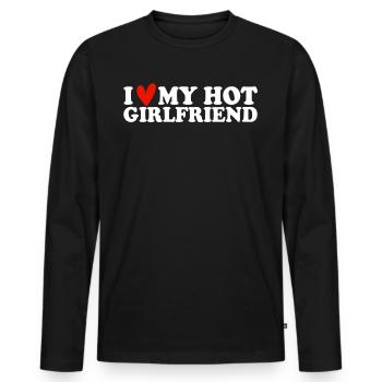 Girlfriend Girlfriend Relationship Couple Love Couple - Men's Premium Organic Long Sleeve Shirt - black - Front - Nico (187cm)